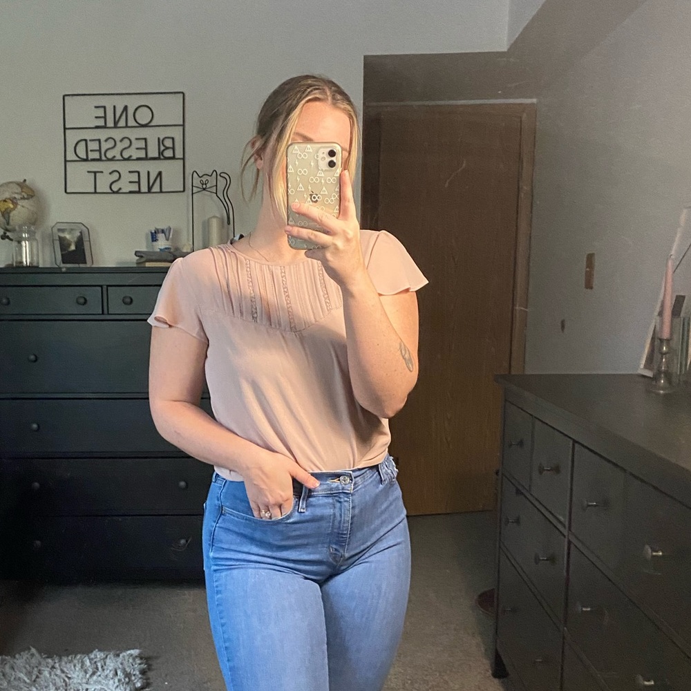 H&M baby pink blouse